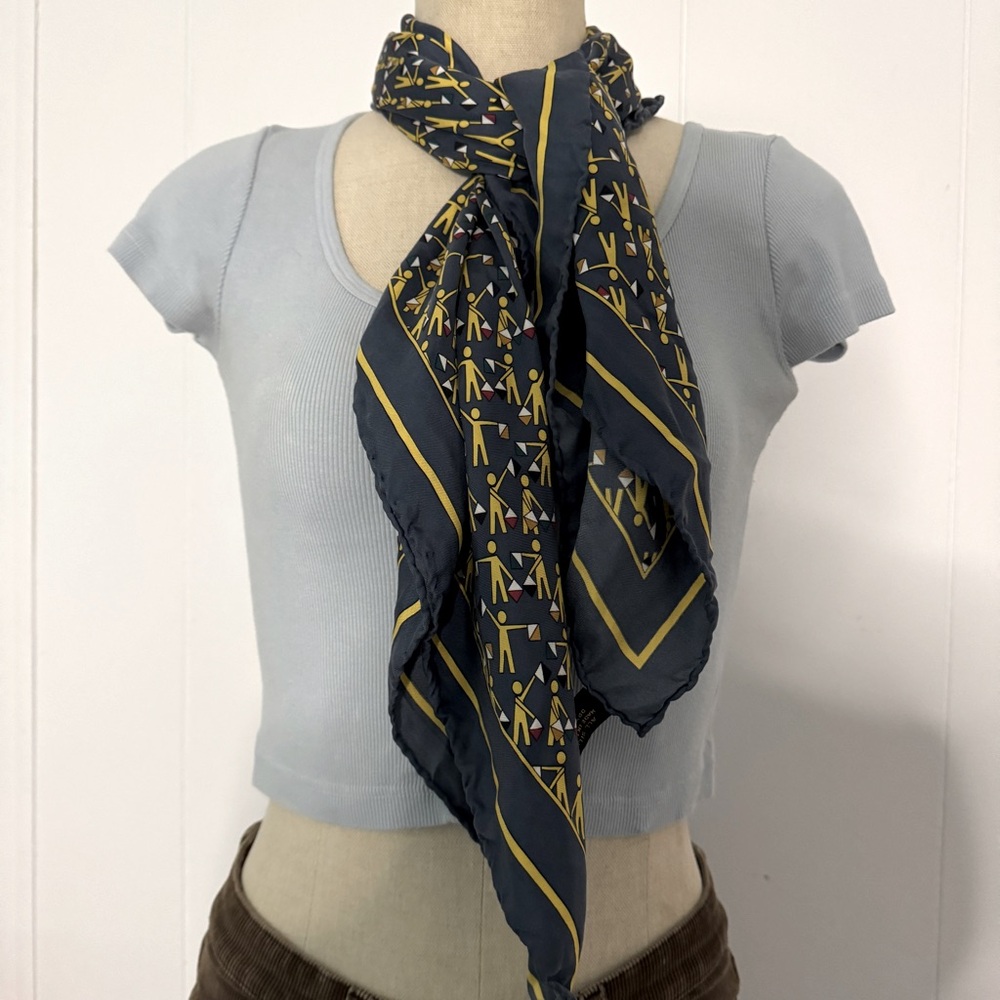 Vintage Levenger semaphore silk scarf